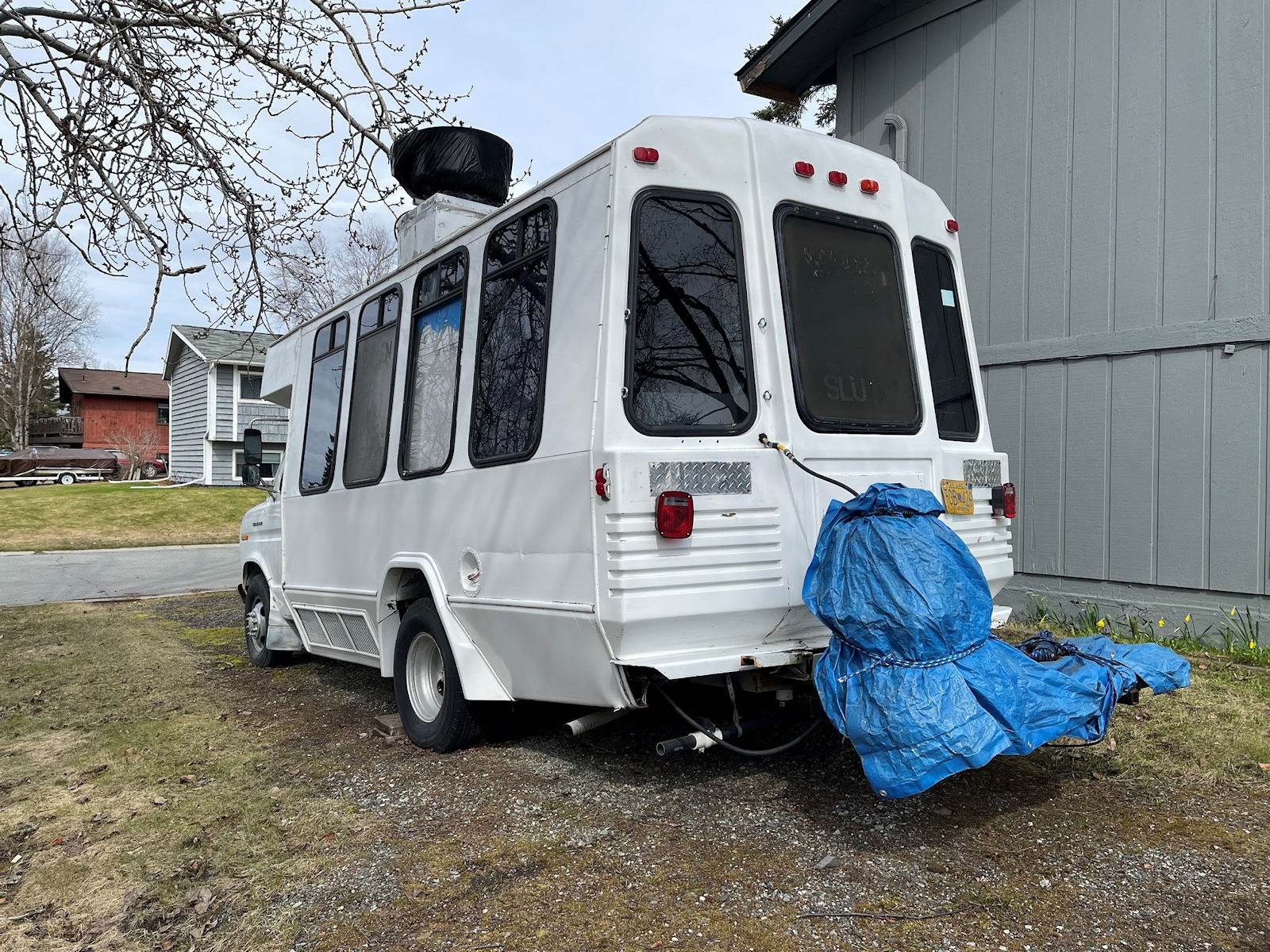 Driver side rear view of food truck for sale in Anchorage Alaska